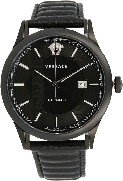 Versace Mens Black 44 mm Aiakos Watch V18030017